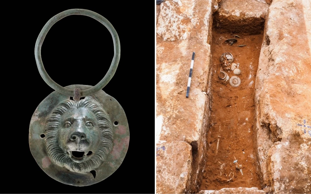 Mở mộ cổ 1.900 tuổi, lộ cổ vật đầu sư tử kỳ dị