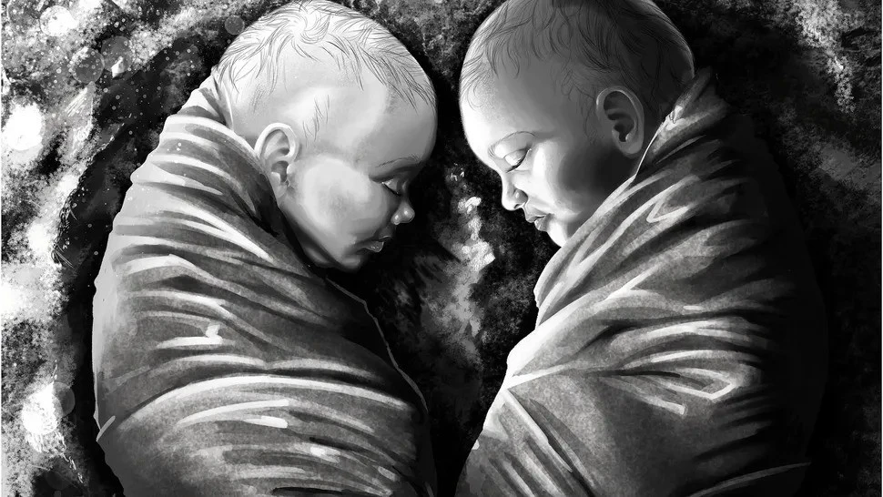 Cặp song sinh bí ẩn trong mộ cổ, chấn động lý do qua đời