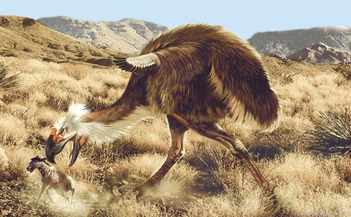  3. Loài chim này chạy cực nhanh. Titanis sử dụng đôi chân khỏe để đuổi bắt con mồi, với tốc độ có thể lên tới 50 km/h, tương đương một chiếc xe máy trong thành phố. Ảnh: Pinterest.