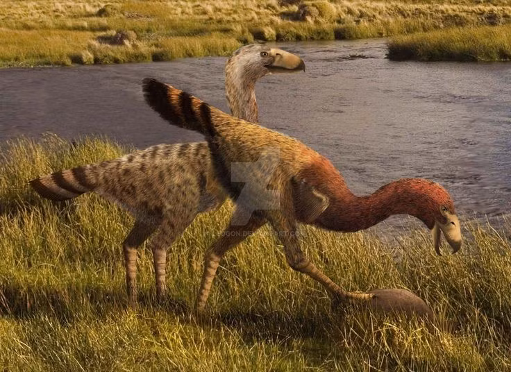  7. Là họ hàng xa của các loài chim hiện đại. Gastornis thuộc nhóm chim nguyên thủy, không phải là tổ tiên trực tiếp của loài chim ngày nay nhưng cùng nhánh tiến hóa sau thời kỳ khủng long. Ảnh: Pinterest.