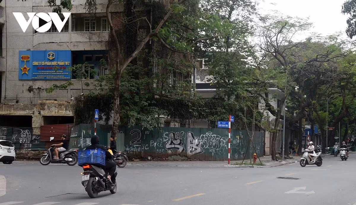 Khu đất dự án có 2 mặt phố thuộc phường Hai Bà Trưng từng thuộc Công ty CP Dược phẩm Trung ương 2.