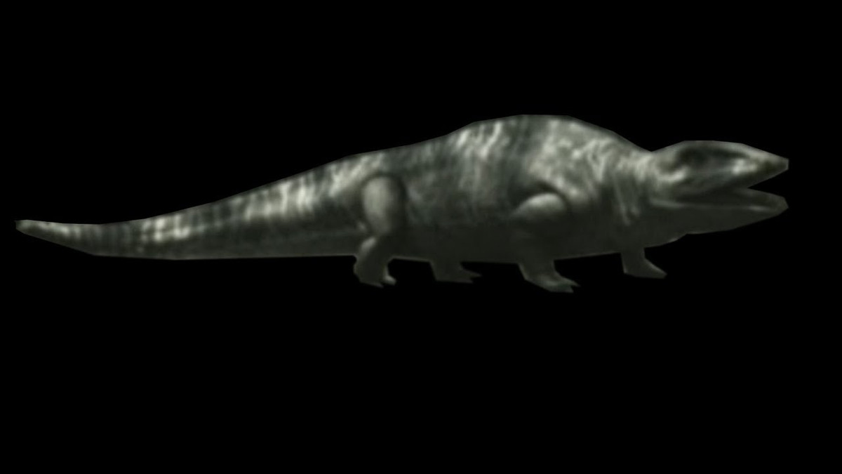  Kích cỡ cơ thể khá lớn. Một số cá thể Proterogyrinus có thể dài tới hơn 2 mét. Ảnh: ytimg.com.