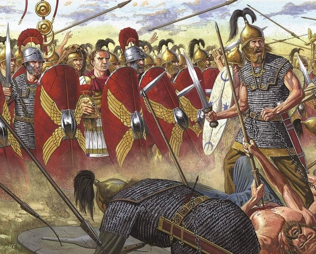  Là trận chiến lớn cuối cùng của Caesar. Đây là lần cuối ông trực tiếp chỉ huy trên chiến trường. Ảnh: Pinterest.
