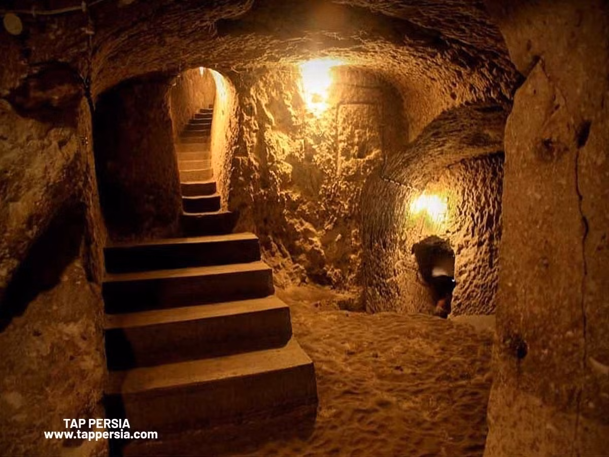  Được xây dựng từ hơn 1.500 năm trước. Các nhà nghiên cứu cho rằng Noushabad hình thành từ thời đế chế Sassanid (thế kỷ 3–7), nhằm bảo vệ cư dân trước các cuộc xâm lược và khí hậu khắc nghiệt. Ảnh: tappersia.com.