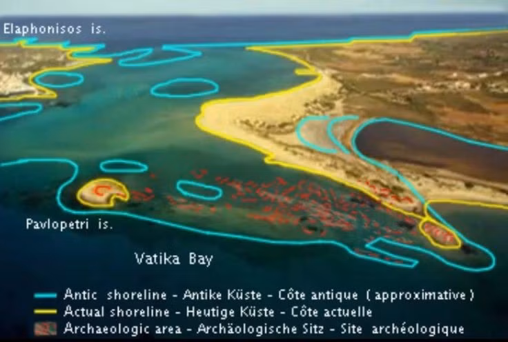  Thành phố chìm cổ nhất từng được biết đến. Pavlopetri được xem là thành phố chìm lâu đời nhất thế giới, có niên đại hơn 5.000 năm. Ảnh: Pinterest.