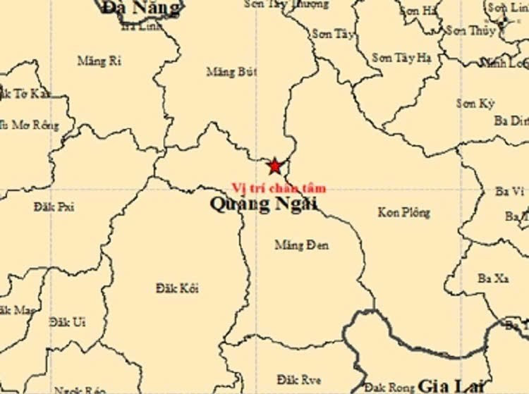 Vị trí xảy ra trận động đất.