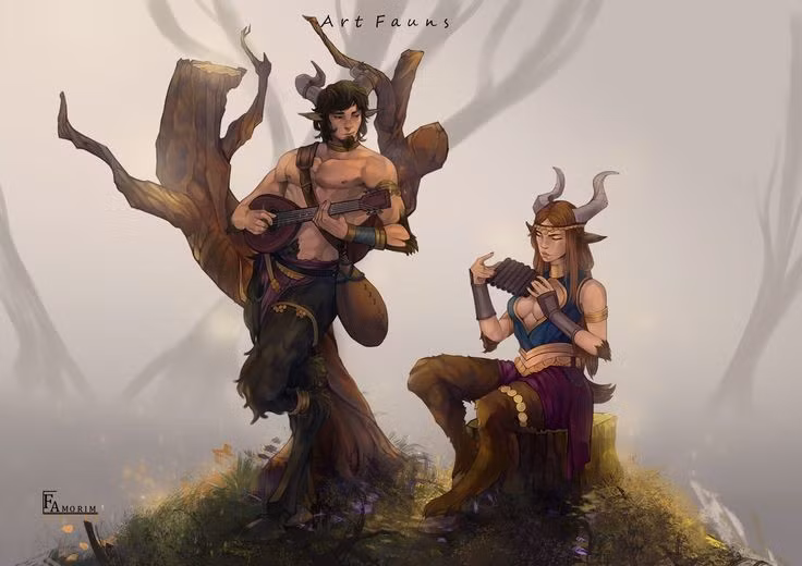  4. Âm nhạc là thế mạnh đặc biệt của Faun. Faun thường mang theo sáo hoặc nhạc cụ dây để cất lên những giai điệu mê hoặc động vật và con người. Ảnh: Pinterest.