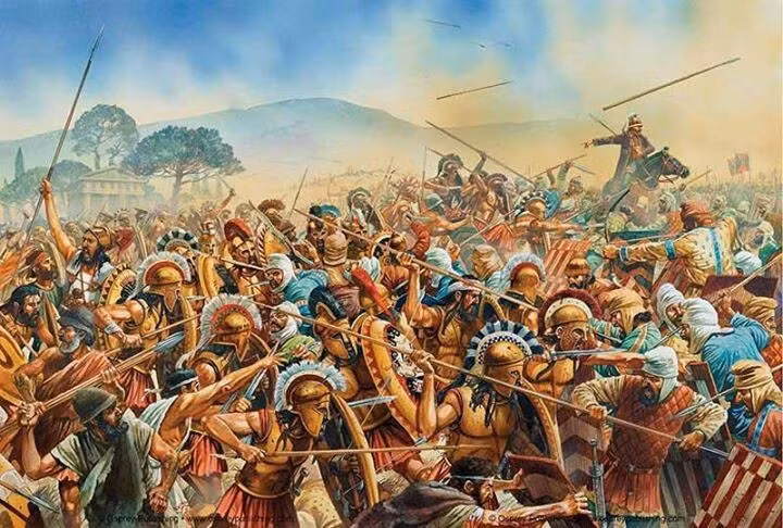  3. Tướng Brasidas cua Sparta là linh hồn của chiến thắng. Bằng chiến thuật bất ngờ và tốc độ hành quân cao, Brasidas đã đánh bại quân Athens dù lực lượng của ông ít hơn. Ảnh: Pinterest.
