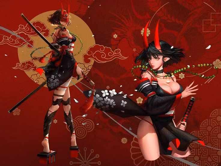  8. Biểu tượng trong văn hóa đại chúng. Ngày nay, Oni trở thành nguồn cảm hứng trong anime, manga, game và phim ảnh, vừa đáng sợ vừa hấp dẫn. Ảnh: Pinterest.