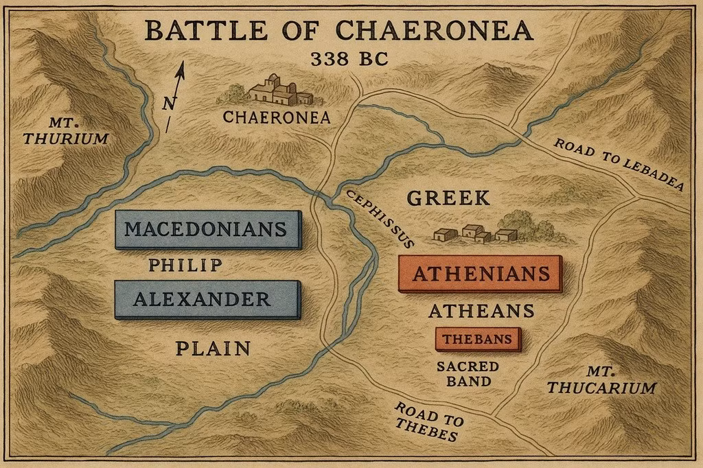  7. Tầm quan trọng trong lịch sử quân sự. Trận Chaeronea là minh chứng điển hình cho việc kết hợp chiến thuật, kỷ luật và vũ khí vượt trội để đánh bại liên minh đông đảo hơn. Ảnh: sevenswords.uk.