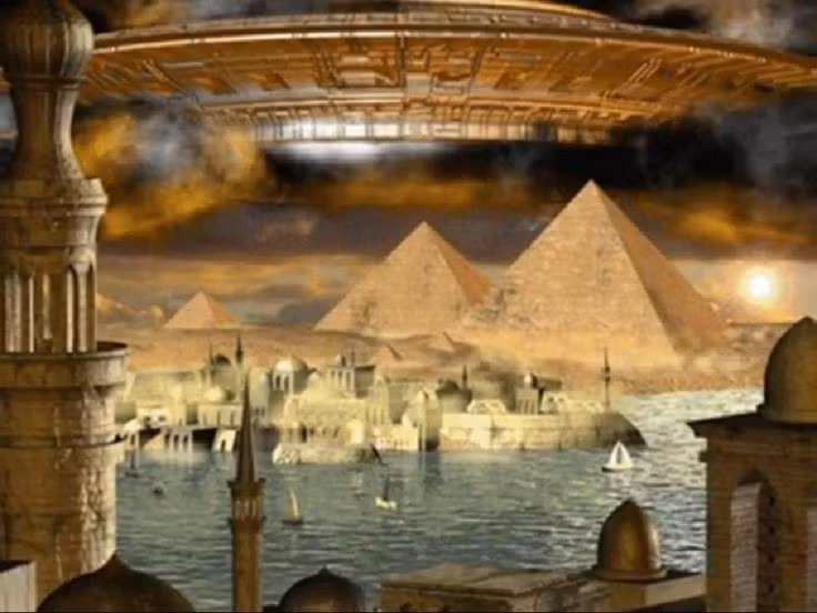  2. Văn bản mô tả “những chiếc đĩa lửa” bay trên bầu trời Ai Cập. Các vật thể lạ được miêu tả phát ra ánh sáng chói lòa, có hình tròn và di chuyển thành đội hình có tổ chức. Ảnh: Pinterest.