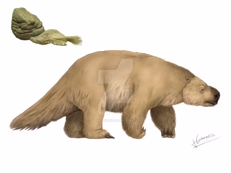  2. Quan hệ họ hàng với lười hiện đại. Dù to lớn, Mylodon lại có họ hàng gần với những loài lười nhỏ bé ngày nay. Ảnh: Pinterest.