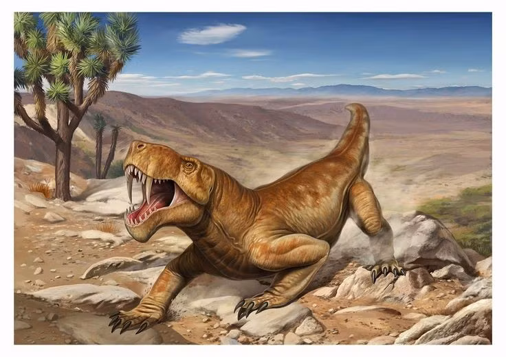  Không phải khủng long mà là “thú cổ”. Dù ngoại hình gợi liên tưởng đến khủng long, Inostrancevia thuộc nhóm gorgonopsid – tổ tiên xa của động vật có vú chứ không phải họ hàng của khủng long. Ảnh: Pinterest.