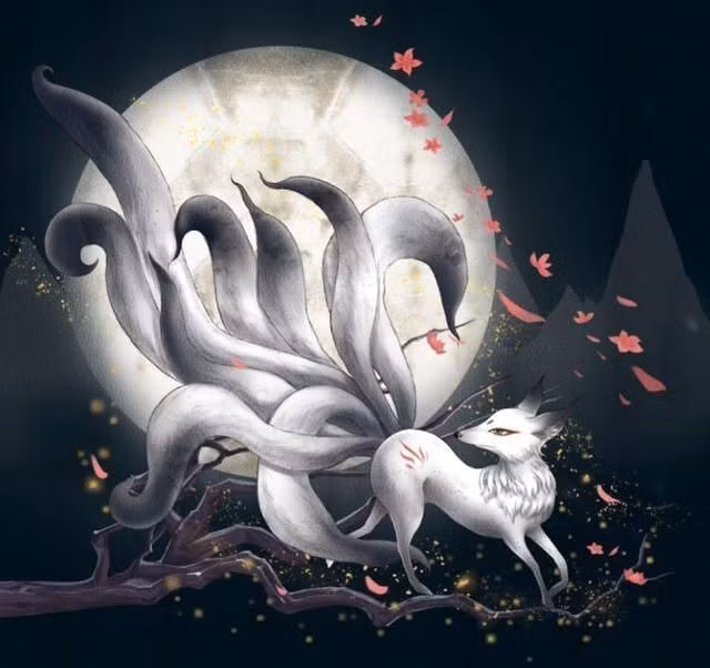  5. Mang tính hai mặt thiện và ác. Trong dân gian, có hồ ly tinh xấu xa hút tinh khí con người, nhưng cũng có hồ ly tu luyện thành tiên giúp đời. Ảnh: Pinterest.