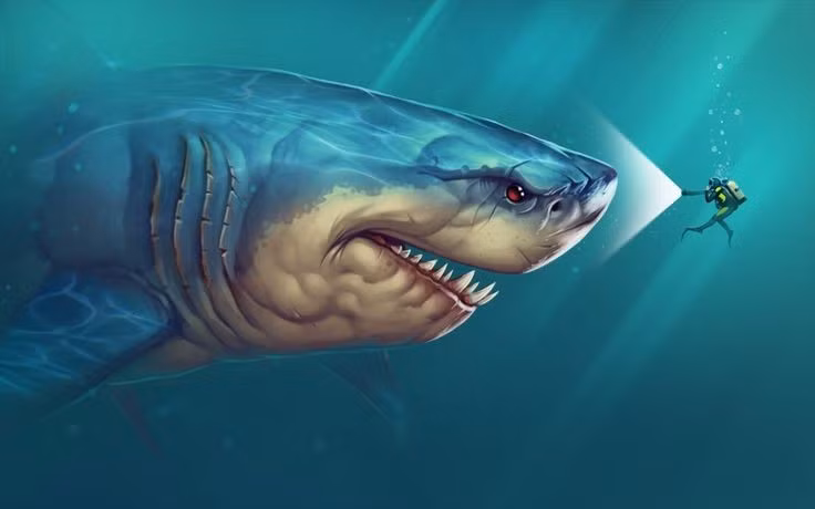  1. Đại dương vẫn còn nhiều vùng chưa khám phá. Hơn 80% đại dương chưa được khảo sát, có thể che giấu những sinh vật khổng lồ như Megalodon. Ảnh: Pinterest.