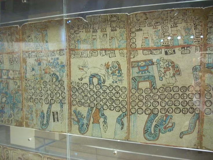  2. Có độ dài ấn tượng. Bản thảo này gồm 112 trang viết trên giấy vỏ cây, trở thành văn bản Maya dài nhất từng được phát hiện. Ảnh: Pinterest.