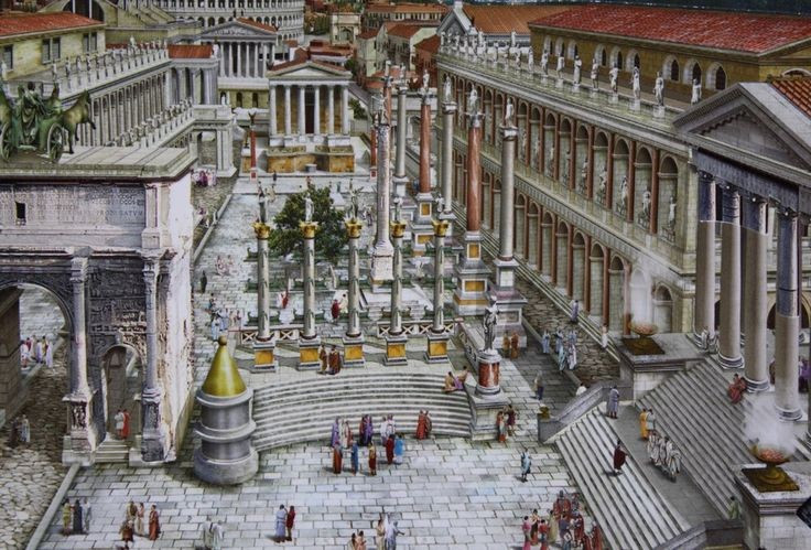  Khởi nguồn từ một vùng đầm lầy. Trước khi trở thành quảng trường lộng lẫy, khu vực Công trường La Mã từng là vùng đất thấp ẩm ướt giữa các đồi Palatine và Capitoline. Người La Mã đã xây hệ thống cống Cloaca Maxima để thoát nước, biến nơi đây thành trung tâm sinh hoạt đô thị. Ảnh: Pinterest.