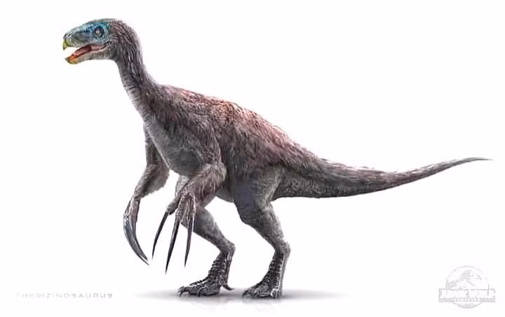  1. Sở hữu móng vuốt dài nhất trong giới khủng long. Mỗi chi trước của Therizinosaurus có móng dài tới 50 cm, khiến nó trở thành loài khủng long có móng vuốt dài nhất từng được biết đến. Ảnh: Pinterest.