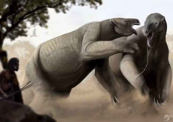  Móng vuốt lớn và khỏe. Eremotherium có móng cong dài, giúp chúng bám chắc khi đứng thẳng, bẻ cành cây hoặc tự vệ trước kẻ săn mồi. Ảnh: Pinterest.