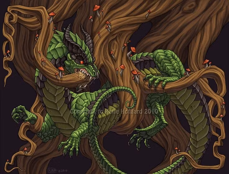  Tên nghĩa là “Kẻ gặm nhấm”. Từ “Nidhogg” trong tiếng Bắc Âu cổ nghĩa là “kẻ gặm”, ám chỉ vai trò của nó trong chu kỳ tàn phá vạn vật. Ảnh: Pinterest.