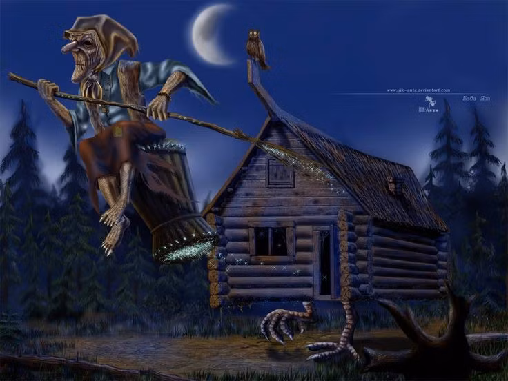  Liên quan đến nghi lễ cổ xưa. Nhiều học giả cho rằng hình tượng Baba Yaga bắt nguồn từ những nghi lễ cổ liên quan đến thần chết và thế giới bên kia. Ảnh: Pinterest.