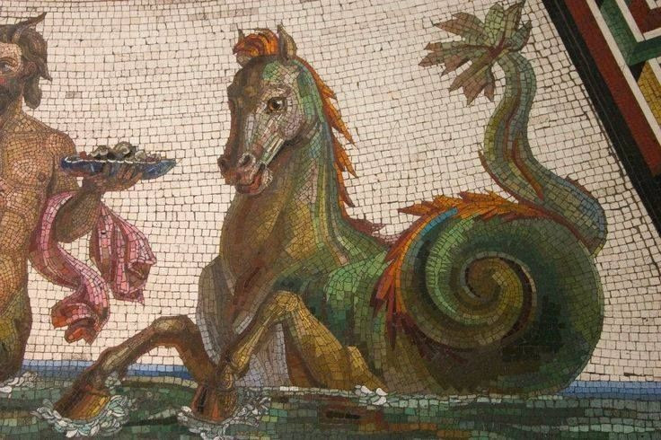  4. Là hình ảnh phổ biến trong nghệ thuật Hy Lạp cổ. Hippocampus thường được chạm khắc trên gốm sứ, tranh tường và trang trí đền đài, thể hiện sự kính trọng với biển khơi. Ảnh: Pinterest.