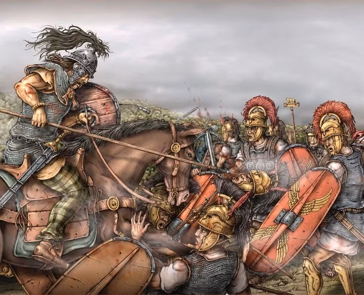  5. Thiệt hại nặng nề cho La Mã. Khoảng 15.000 lính La Mã bị giết và hàng nghìn người khác bị bắt làm tù binh. Ảnh: Pinterest.