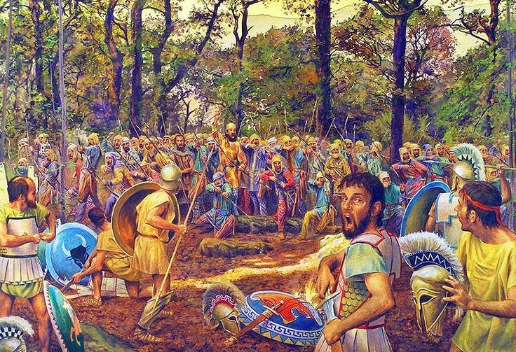  5. Quân Ba Tư nhờ vào sự phản bội để giành thắng lợi. Một người Hy Lạp tên Ephialtes đã tiết lộ cho quân Ba Tư một con đường bí mật vượt qua núi, cho phép họ bao vây quân Hy Lạp từ phía sau. Ảnh: Pinterest.