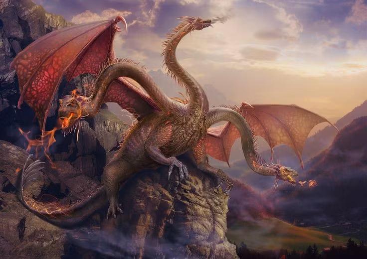  1. Hình dáng khủng khiếp. Zmey thường được mô tả có cơ thể khổng lồ, cánh dơi và đôi mắt rực lửa khiến ai cũng khiếp sợ. Ảnh: Pinterest.