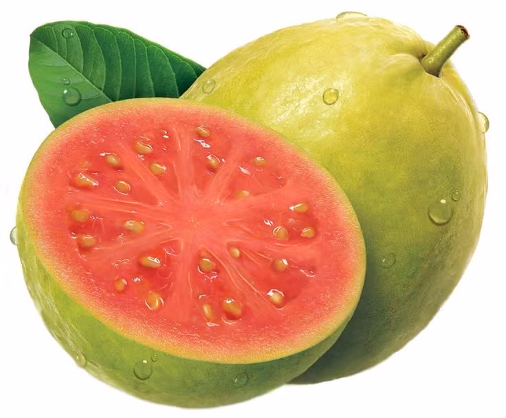  Quả có nhiều màu sắc và hương vị. Tùy theo giống, thịt quả ổi có thể có màu trắng, hồng hoặc đỏ nhạt. Mỗi loại lại mang hương vị khác nhau, từ vị chua nhẹ đến ngọt đậm, thường được ăn tươi, làm nước ép, mứt hoặc sinh tố. Ảnh: Pinterest.