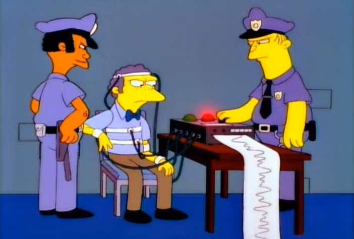  8. Truyền cảm hứng cho nhiều tác phẩm văn hóa đại chúng. Máy phát hiện nói dối thường xuất hiện trong phim, truyền hình và tiểu thuyết trinh thám, góp phần củng cố hình ảnh ly kỳ về nó trong nhận thức công chúng. Ảnh: Pinterest.