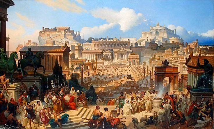  Thương mại bùng nổ khắp Địa Trung Hải và lan đến châu Á. Nhờ hòa bình, các tuyến giao thương như Con đường Tơ lụa phát triển mạnh, đưa hàng hóa từ Trung Hoa, Ấn Độ đến tận La Mã. Ảnh: Pinterest.