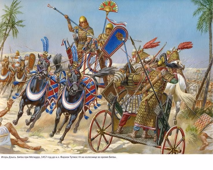  5. Trận chiến có sự tham gia của hơn 1.000 cỗ xe chiến mã. Các cỗ xe ngựa đóng vai trò quyết định trong chiến thuật của cả hai bên, đánh dấu sự phát triển của chiến tranh xe ngựa thời cổ đại. Ảnh: Pinterest.