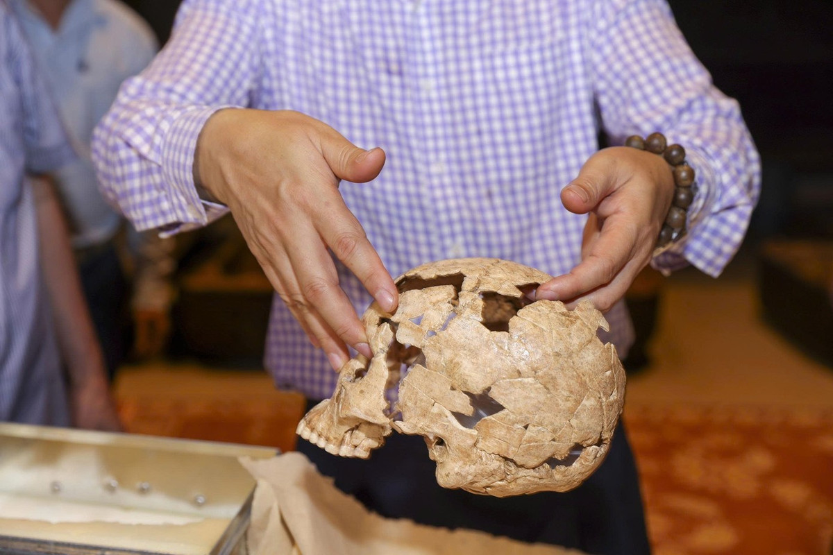 Bộ xương tìm thấy thuộc giai đoạn cuối Kỷ Băng hà và có tình trạng bảo quản tự nhiên tương đối tốt. Đây được xem là DNA ty thể người cổ xưa nhất từng biết đến tại Việt Nam. Ảnh: Báo Tiền Phong.