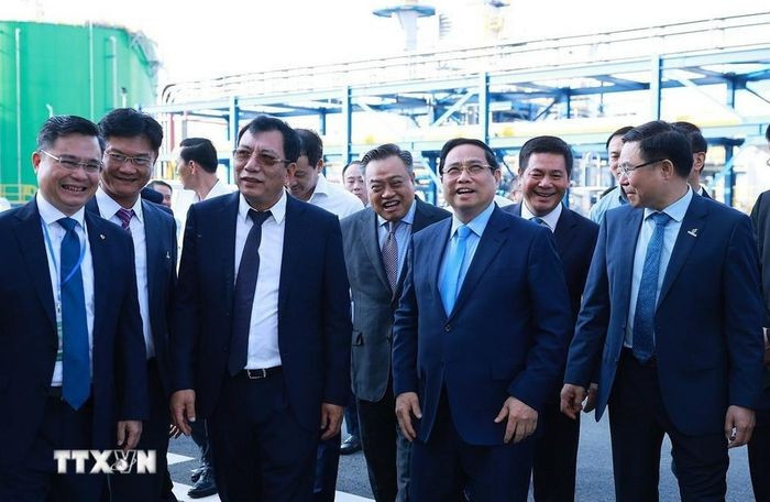 Thủ tướng Phạm Minh Chính dự Lễ khánh thành Nhà máy Điện khí LNG Nhơn Trạch 3 và 4. (Ảnh: Dương Giang/TTXVN)