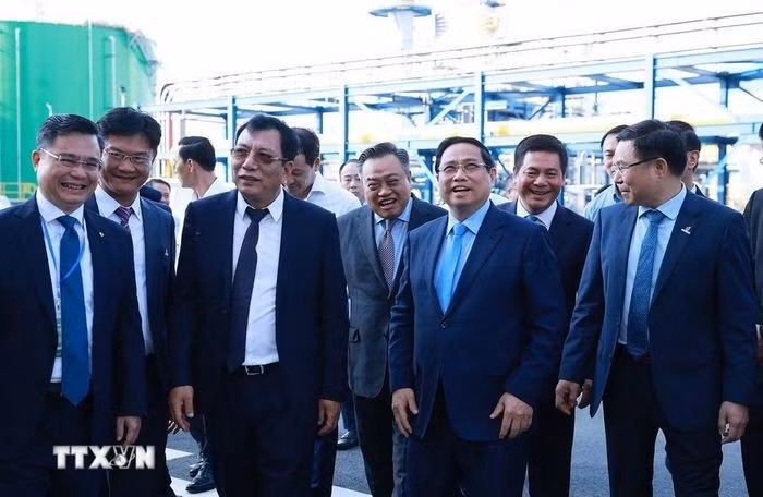 Thủ tướng Phạm Minh Chính dự Lễ khánh thành Nhà máy Điện khí LNG Nhơn Trạch 3 và 4. (Ảnh: Dương Giang/TTXVN)