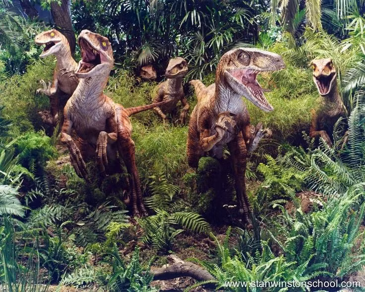  6. Không sống theo bầy như trên phim. Không có bằng chứng chắc chắn cho thấy Velociraptor sống và săn theo đàn như những gì phim ảnh thể hiện. Ảnh: Pinterest.