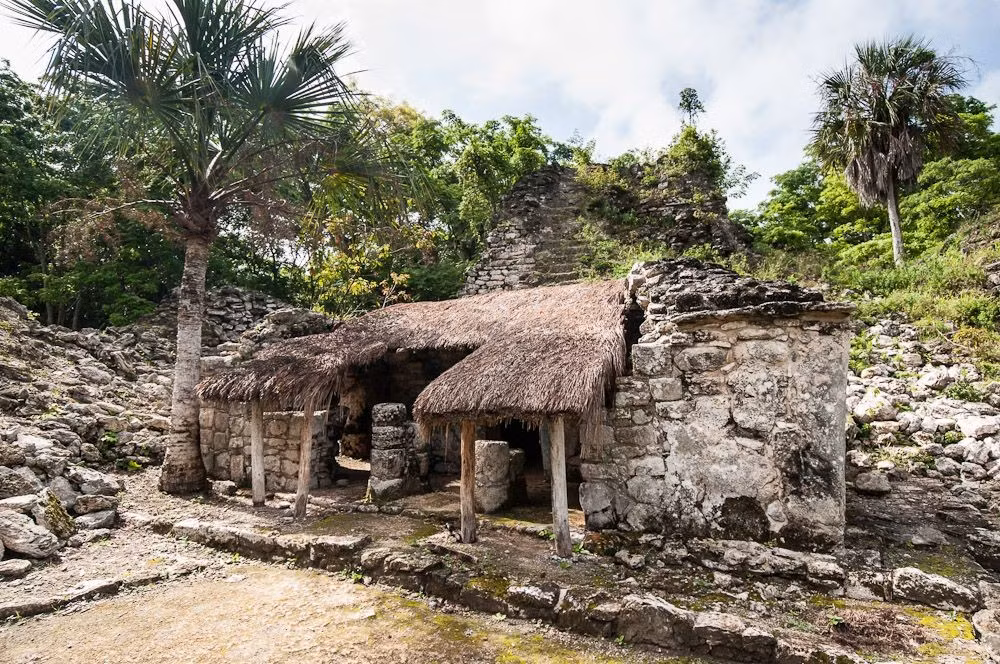  Di tích Maya ẩn giữa rừng. Các nhà khảo cổ phát hiện các tàn tích cổ như Muyil và Tampak của văn minh Maya trong rừng sâu. Ảnh: Pinterest.