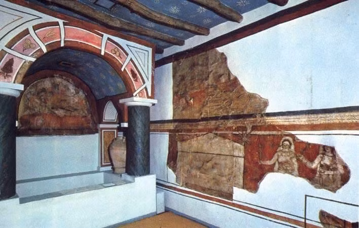  Nhà thờ Thiên Chúa cổ nhất được tìm thấy ở đây. Nhà thờ Dura-Europos, có niên đại khoảng năm 230, chứa các bức tranh tường mô tả cảnh trong Kinh Thánh. Ảnh: Pinterest.