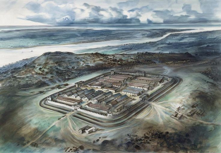  Tường thành đá kiên cố bao quanh thị trấn. Không giống nhiều thị trấn nhỏ khác, Venta Silurum được xây tường đá dày và cao từ thế kỷ 3, cho thấy tầm quan trọng chiến lược cũng như mối lo ngại về an ninh thời hậu kỳ La Mã. Ảnh: Pinterest.