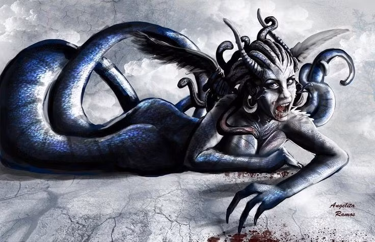  Sống trong hang sâu dưới lòng đất. Theo thần thoại, Echidna ẩn náu ở hang động xa xôi để nuôi dưỡng con cái của mình. Ảnh: Pinterest.