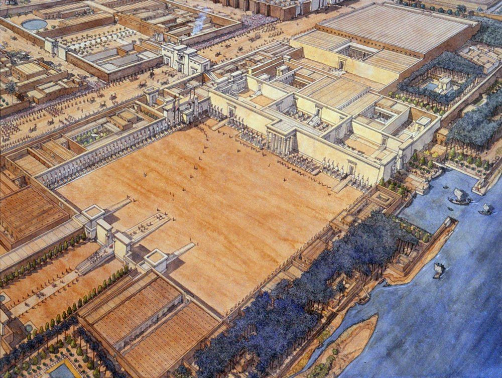  Được xây dựng bởi pharaoh Akhenaten. Amarna, tên cổ là Akhetaten, được pharaoh Akhenaten xây dựng vào thế kỷ 14 TCN để làm kinh đô mới của Ai Cập. Việc dời đô này nhằm tách khỏi tầng lớp tư tế quyền lực ở Thebes và khẳng định cải cách tôn giáo triệt để. Ảnh: Pinterest.