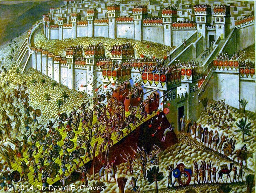  Kết thúc với thất bại của Judah. Lachish bị chiếm và phá hủy, đánh dấu một tổn thất nặng nề cho vương quốc Judah trong cuộc xung đột với Assyria. Ảnh: Pinterest.