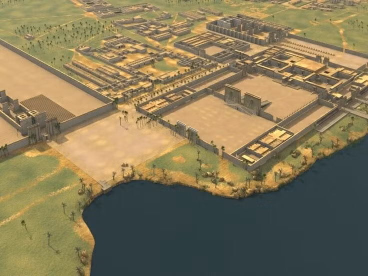  Thời gian tồn tại rất ngắn. Amarna chỉ giữ vai trò kinh đô trong khoảng 15–20 năm. Sau khi Akhenaten chết, triều đình nhanh chóng quay về Thebes, để lại Amarna bị bỏ hoang gần như hoàn toàn. Ảnh: Pinterest.