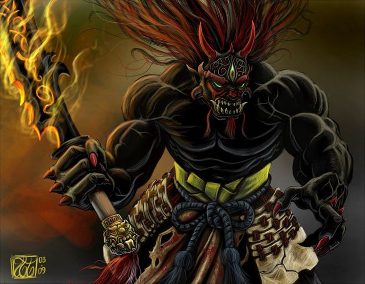  3. Vũ khí quen thuộc là chùy sắt kanabō. Oni thường cầm chiếc chùy khổng lồ bằng sắt, biểu tượng cho sức mạnh hủy diệt không ai có thể chống lại. Ảnh: Pinterest.