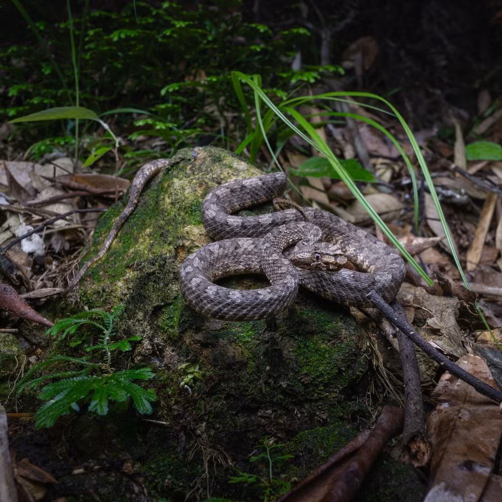  3. Sở hữu lớp vảy có màu sắc ngụy trang. Màu nâu, đen, xám kết hợp cùng hoa văn đặc biệt giúp nó ẩn mình giữa thảm rừng, khiến việc phát hiện trở nên rất khó khăn. Ảnh: iNaturalist.
