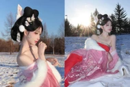 Gái xinh hóa thân nàng Tô Đát Kỷ thả dáng giữa trời tuyết