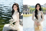 Hot girl Hải Phòng 'đốn tim' với bộ ảnh áo dài bên hồ Gươm