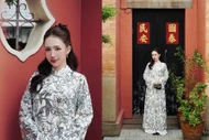 Joyce Phạm chào năm mới với bộ ảnh áo dài du xuân đậm chất cổ điển