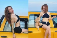 Du Uyên thả dáng trên ô tô đầy phóng khoáng